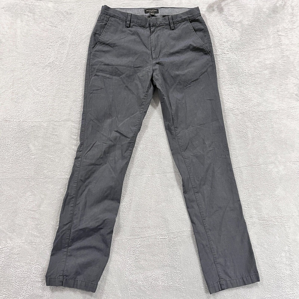 Banana Republic Kentfield Pant Men's 32x34‎ Long Gray Slim Fit Cotton